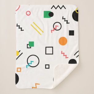 Modern, playful, cool, trendy, Memphis geometric Sherpa Blanket