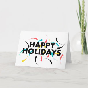Modern, playful design of "Happy Holidays" Card
