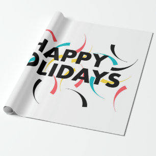 Modern, playful design of "Happy Holidays" Wrapping Paper