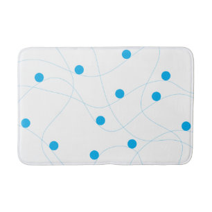 Modern, playful, fun, cute blue balls pattern bath mat
