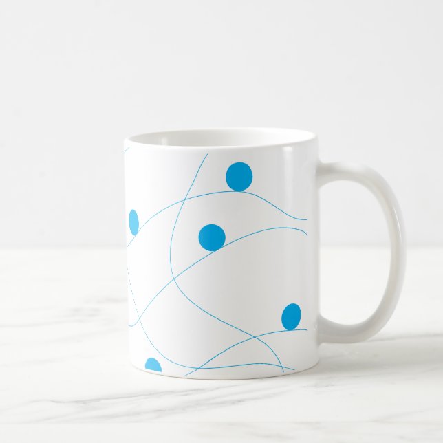 Modern, playful, fun, cute blue balls pattern coffee mug (Right)