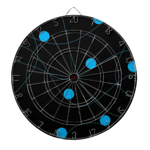 Modern, playful, fun, cute blue balls pattern dartboard