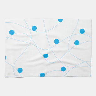 Modern, playful, fun, cute blue balls pattern kitchen towel