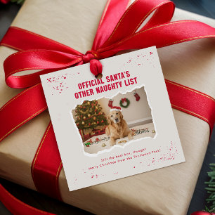 Modern Playful Funny Dog Christmas Present  Favour Tags