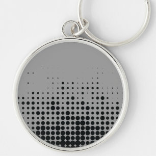 Modern, playful, urban geometric circle pattern keychain
