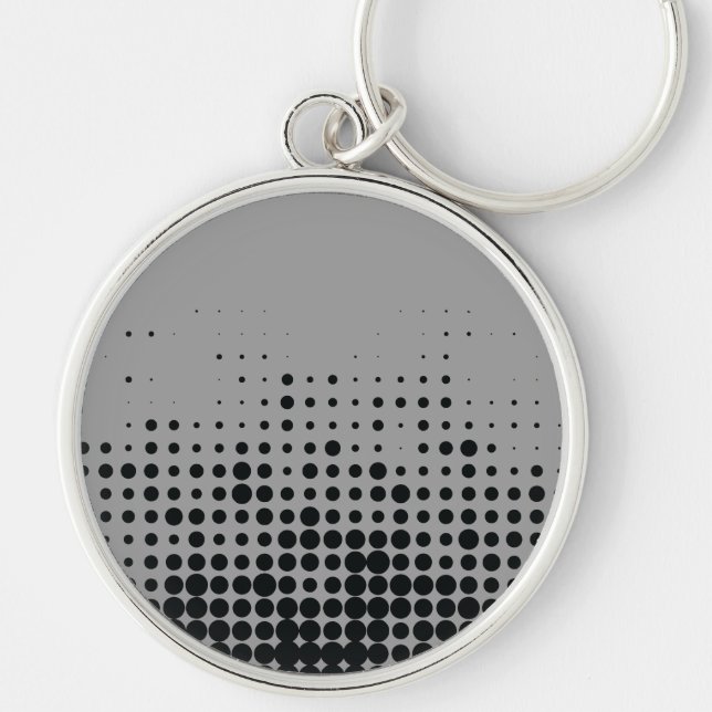 Modern, playful, urban geometric circle pattern keychain (Front)