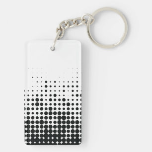 Modern, playful, urban geometric circle pattern keychain