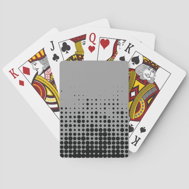 Modern, playful, urban geometric circle pattern playing cards (Back)