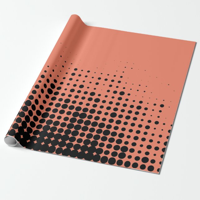 Modern, playful, urban geometric circle pattern wrapping paper (Unrolled)