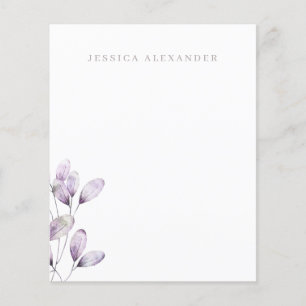 Modern Plum Foliage Personalized Stationery