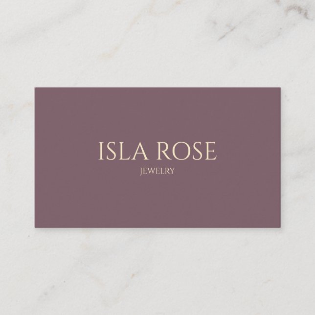 Modern Plum Purple & Cream Business Card (Front)