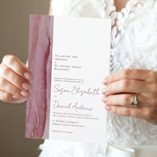 Modern Plum Red Wedding Invitation