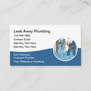 Modern Plumbing Plumber Service Business Cards