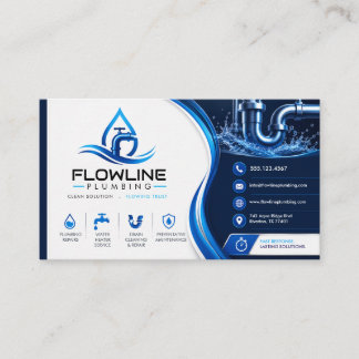 Modern Plumbing Service Business Card