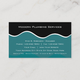 Modern Plumbing Services Business Cards