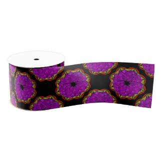 MODERN POINSETTIA in MORE PURPLE DRAMA Grosgrain Ribbon