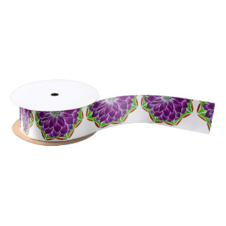 MODERN POINSETTIA in PURPLE DRAMA Satin Ribbon