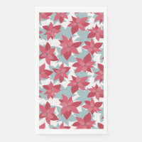 Modern Poinsettia Paper Guest Towels
