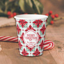 Modern Poinsettia pattern christmas white bg