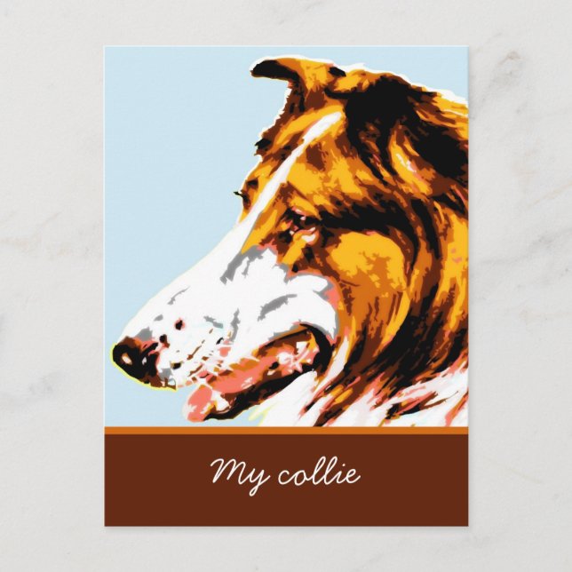 Modern pointillism: soft focus rough collie postcard (Front)