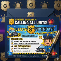 Modern Police Officer Calling All Units Birthday 