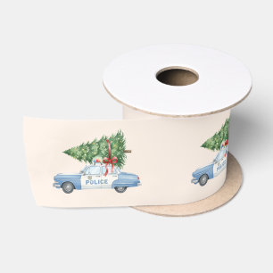 Modern Police Officer Christmas Tree Car Satin Ribbon