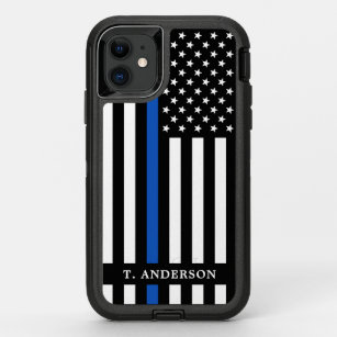 Modern Police Officer Personalized Thin Blue Line OtterBox Defender iPhone 11 Case