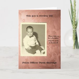 Modern Police Officer Surprise Birthday Invitation