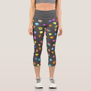 Modern polka dot arty colorful funky art capri leggings