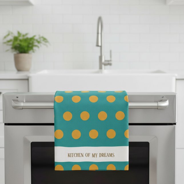 Modern Polka Dot Kitchen Towel, Personalized Towel (Creator Uploaded)