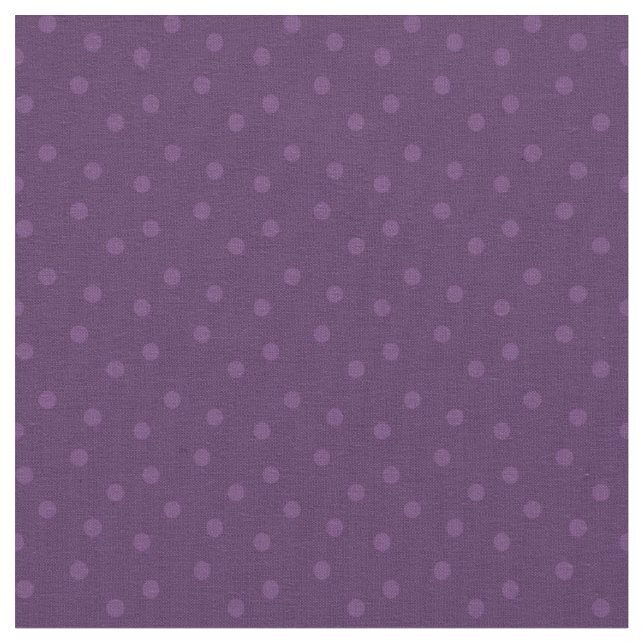 Modern Polka Dots on Dark Purple Fabric (Close Up)
