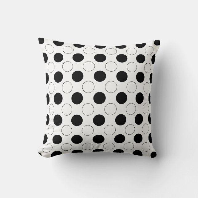 Modern Polka Dots Throw Pillow (Front)