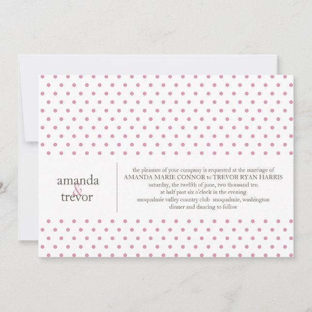 Modern Polka Dots Wedding Invitation (Front)
