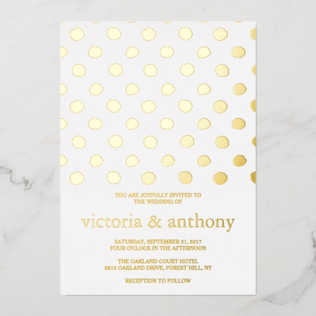 Modern Polka Dots Wedding Real (Front)