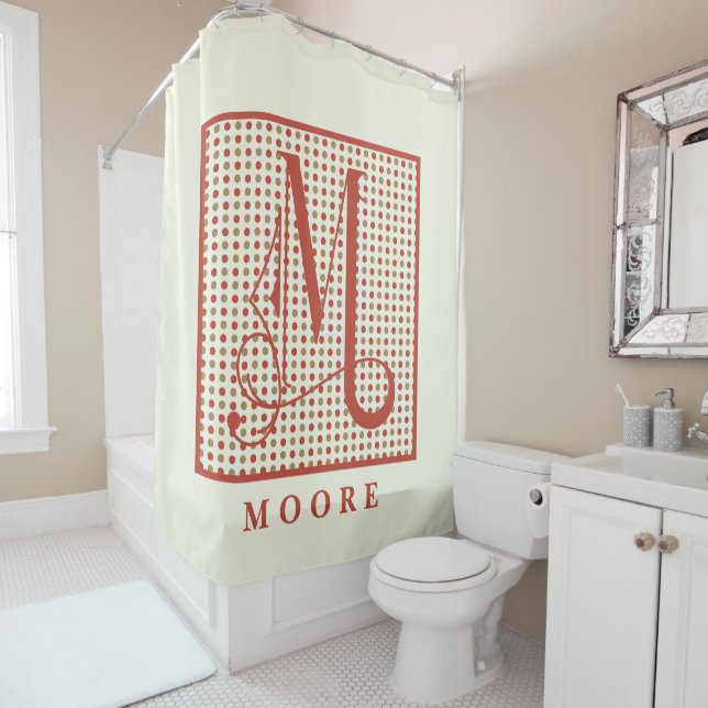 Modern Polkadots Background  Large Monogram M (In Situ)