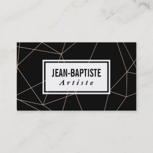 Modern Poly Shapes Abstract Black Background Business Card