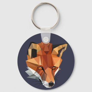 Modern Polygon Fox Custom Keychain