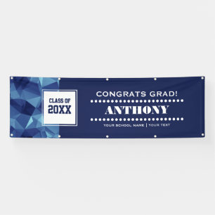 Modern Polygonal Design Graduation Party Banner