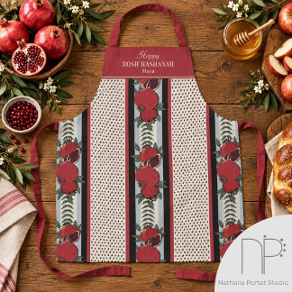 Modern Pomegranate Rosh Hashanah Apron