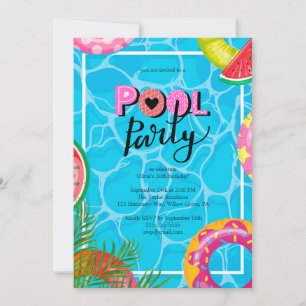 Modern Pool Party Birthday Invitation