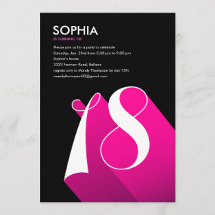 Modern Pop 18th Birthday Party Invitations