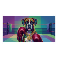 Modern Pop Art Boxer Dog Boxing Athlete