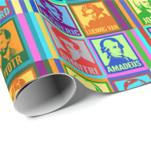 Modern Pop Art Classical Music Composers Wrapping Paper