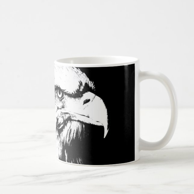 Modern Pop Art Eagle Head Template Add Your Text Coffee Mug (Right)