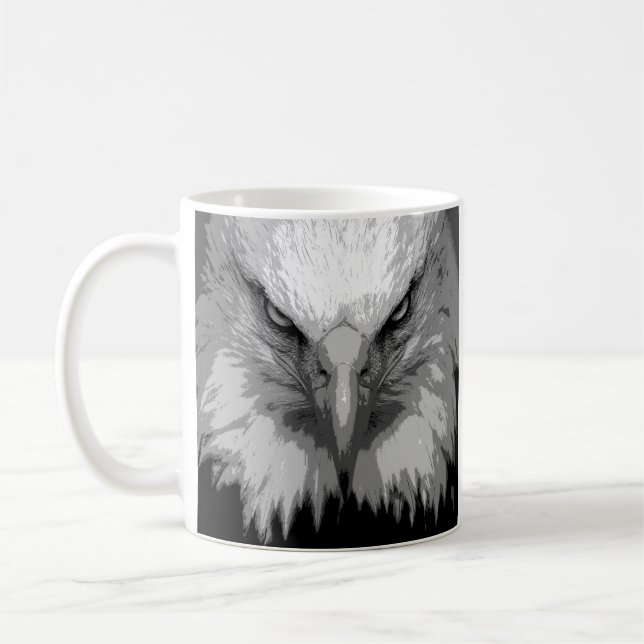 Modern Pop Art Eagle Head Template Animals Coffee Mug (Left)