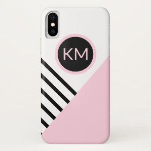 Modern Pop Art Monogram Stripes and Colour Block Case-Mate iPhone Case