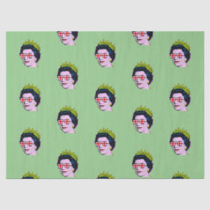 Modern Pop art Queen in Union Jack glasses Tissue  Paper