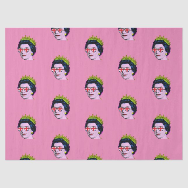 Modern Pop art Queen in Union Jack glasses  Tissue Tissue Paper (Front)