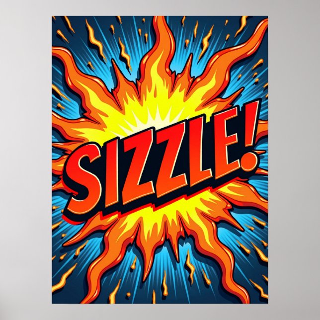 Modern Pop Art "Sizzle!" Poster (Front)