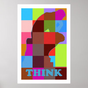 Modern pop art THINK Poster